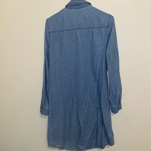 Faux Jean Long Sleeve with Metal Buttons, Pockets - Picture 4 of 6